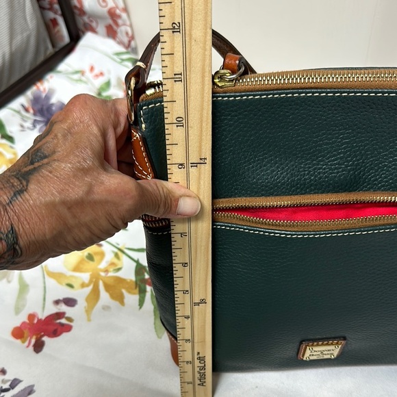 Dooney & Bourke Green and Brown Shoulder Bag with Leather Accents - Picture 12 of 16